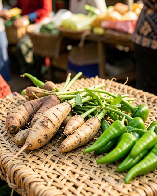 Cassava and peppers